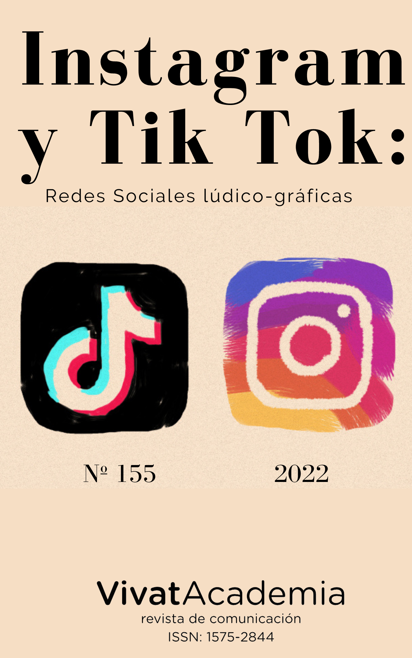 Portada del monográfico de Instagram y Tik Tok fondo beich con íconos de las respectivas redes